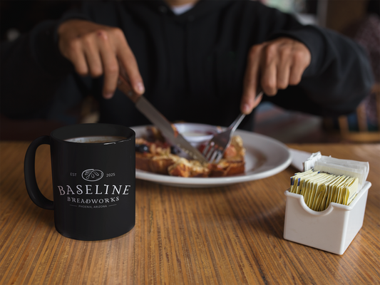 Black Baseline Breadworks Glossy Mug